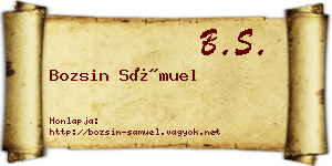 Bozsin Sámuel névjegykártya